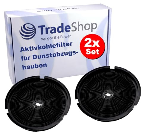 2x Trade-Shop Aktivkohlefilter Ø190mm kompatibel mit Thermex SlimS3, Swingout, VertiCA l570 l925, Zanker ZKP00003600 Dunstabzugshauben