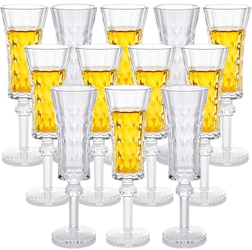 Cordial Gläser mit Stiel, Crystal Fancy Schnapsgläser, Limoncello Gläser, Sherry, Likör, 45 ml, 12 Stück