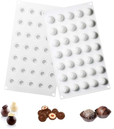 GUOYOU Moldes de Silicona Semiesfera molde de Silicona 35 Cavidades Alimenticio Antiadherente Molde de Chocolate 3D Moldes Chocolate Silicona Para DIY Chocolate Dulces Cubitos Hielo Gelatina