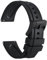 WOCCI 24mm Hevea Uhrenarmband für Herren, FKM Gummi Armband, Schnellverschluss, Schwarzer Schnalle (Schwarz)