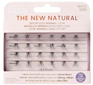KISS The New Natural Trio Lashes False Eyelashes Clusters 01, 24 Wisps