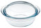 ACAN Tradineur - Cacerola redonda de vidrio borosilicato con tapa, molde, fuente para horno, lasaña, apta para microondas, asar, hornear - 3 litros - 26,5 x 23 x 11,2 cm