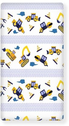 Wanyint Cool Car Print Cot Sheets Liners,Cradle Sheets Unisex Fitted Baby Cot Sheets Breathable & Comfy,Fits 52x28 Contoured for Babies