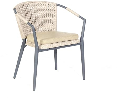 Sonnenpartner Diningsessel Lexington Aluminium mit Polyrope White-Shell Relaxsessel Garten-Sessel