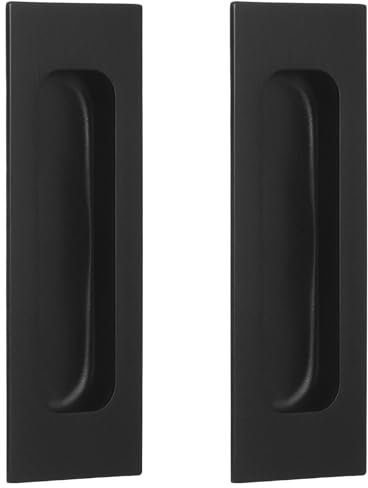Hemobllo 2pcs Sliding Door Handles with Unique Recessed Design Finger Pulls for Cabinets Wardrobes and Cupboards Easy Installation and Sturdy Construction