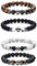 TREABEAR 4Pcs Chakra Armband Herren mit Schmuck Geschenkbox， Heilsteine Armband, Turmalin Armband, Tigerauge Armband, Lavasteine Perlen Armbänder, Armband Männer, Chakra Armband Echte Steine