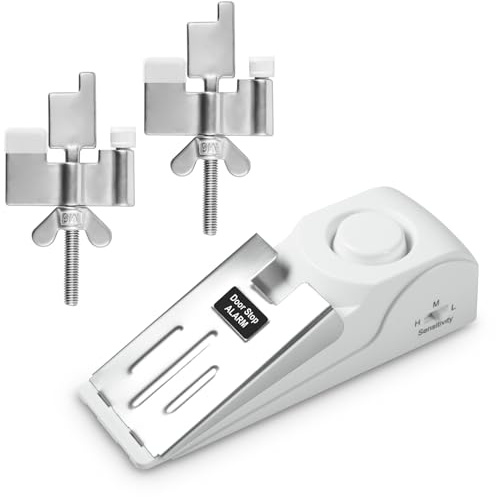 Türstopper Keil & Türschloss, Türstopper Alarm Rutschfester mit 120dB fürTüralarm, Einstellbares Portable Door Lock tür Sicherheit Door Stopper Kit, Einbruchschutz tür Doppeltem Schutz für Hotel Haus