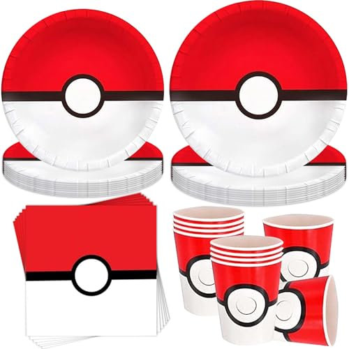50 Stück Partygeschirr Set,Partygeschirr Geburtstag,Kindergeburtstag Geschirr Set,Kindergeburtstag Deko,Geburtstag Deko,Mit Teller Becher Servietten,Party Geschirr für 10 Gäste