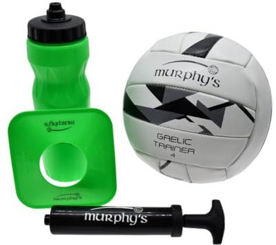 Precision Murphy's Gaelic Football Trainer Set, Größe 4 Ball, Kicking Tee, Wasserflasche, Pumpe und Netzbeutel, Gälisches Trainingsgerät Geschenk