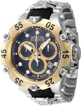 Invicta Reserve - Venom Cobra 47217 Herren Uhr - Wasserdicht - Analog - Quarzuhrwerk - Edelstahl mit Perlmutt zifferblat - 54mm