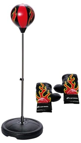 Sac de Frappe sur Pied Reglable - Entraînement Speed Boxing - Punching Ball sur Pied - avec Gant de Boxe