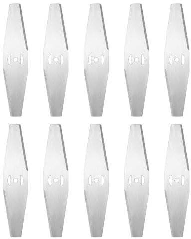 sourcing map 10pcs Mower Blades 5.9 x 2T Steel Rhombic Lawnmower Blades Universal Mulching Metal Brush Cutter Replacement Blades for Lawn Mower Trimmer Brush Cutter Weed Eater