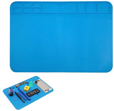 Soldering Mat, Silicone Work Mat 30x20cm 500℃ Heat Resistant Insulation Mat, Anti Static Magnetic Electronics Repair Mats with Grids for Phone, Computer, Electronics, Watch Repair, Soldering Iron