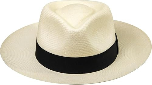 Sombrero de Panamá fino | Fedora auténtica | Estilo | Montecristi hecho a mano | Paja Toquilla | Unisex| Grde 15-16| Bolsa de cubierta