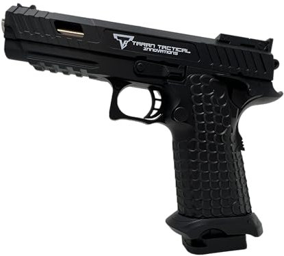 Seilershop Softair Pistole PQ7 6mm Federdruck < 0,5J – Maßstab 1:1 – Detailgetreuer Nachbau mit Schlittenfang – 300g Gewicht – Magazin 24 Schuss – Hop-Up – Schwarz