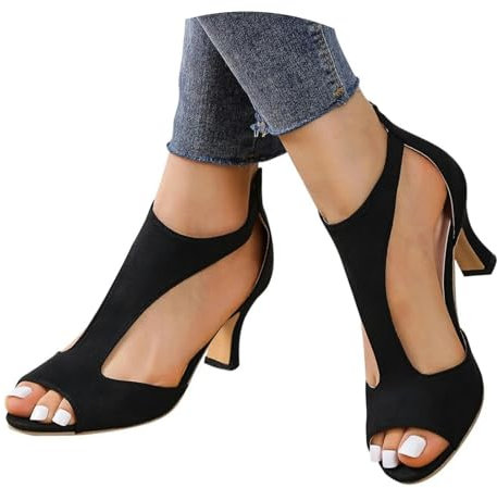 schuhe damen sommer elegant, Sandalen Damen mit Absatz Sommer Hallux Valgus High Heels Schuhe Sommerschuhe Offene Slingback Pumps Elegant und Bequem Sandaletten Weite H Absatzschuhe Tanzschuhe, 36-43
