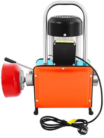 Limpiador de tuberías eléctrico en espiral de 1000 W, desatascador eléctrico con muelle de 12 metros, adecuado para inodoro, alcantarillado, bañera, fregadero de cocina y lavabo