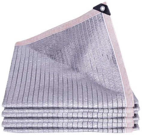 Toile d'ombrage réfléchissante de protection UV à 75 % – Pare-soleil d'extérieur en maille pour plantes, terrasses, pergolas, voitures et niches pour animaux domestiques (6 x 10 m)