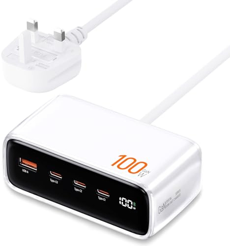 100W USB C Charger 4 Ports Fast Charging Station Block Portable Wall PD Charger Power Adapter Laptop Desktop Charger Supports PPS Compatible with MacBook Pro,Steam Deck,Sam-sung Series, etc