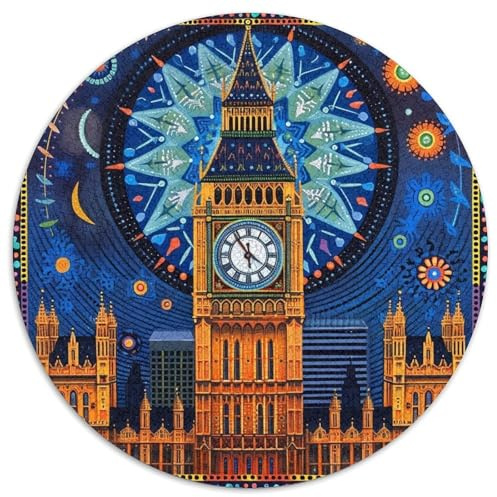 London Jigsaw Puzzles Great Gift for Adults 1000 Piece Fun Challenging Home Decoration Brainteasing Bell Tower Jigsaw Puzzle for Adults 1000pcs (67.5x67.5cm)