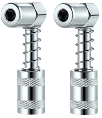 Aniyaa 90 Degree Grease Coupler Adapter 3 Jaws Angle Swivel Snap Right Side Accessory for Farm Truck Automotive (2 Pcs)