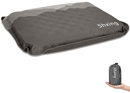 Shxing Sitzkissen Outdoor faltbar für Stadion, Camping & Wandertouren | Selbstaufblasend, 5 cm dick, 200 g leicht, wasserdicht, 40 x 30 cm, kompakt mit Tasche für kalte oder harte Untergründe