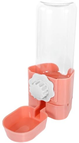 YOSADIER Bottiglia d Acqua per Animali Domestici Rosa in Pp Antigoccia, Distributore Automatico per Gabbie di Conigli e Criceti