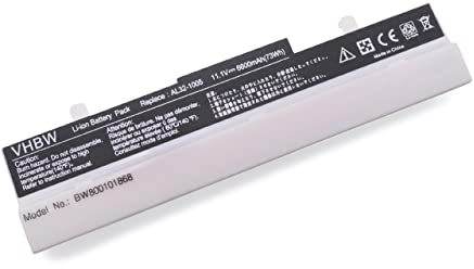 vhbw Batería Recargable Compatible con ASUS EEE PC 1001P, 1001PQD, 1001PX, 1001PXD, 1005HA, 1005HAG, 1005P, 1005PE Notebook (6600 mAh, 11,1 V, Li-Ion)