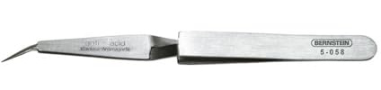 Bernstein Kreuzpinzette 120 mm Form 53c Edelstahl, selbsthaltend | Rostfrei, Antimagnetisch, Säurebeständig & Reflektionsfrei | Für Elektronik & Feinmechanik