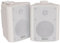 AVS22-8'' WHITE 89dB COMPACT 2-WAY STEREO BACKGROUND SPEAKERS ABS & METAL GRILLE FREE STAND/WALL MOUNT