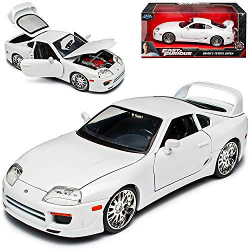 Toyota Supra Weiss Brian´s Paul Walker The Fast and The Furious 1/24 Jada Modell Auto mit individiuellem Wunschkennzeichen