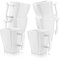 MALACASA Série Flora 6 Mugs Blanches en Porcelaine, 330 ML Tasses Service à Café, Tasses Carrée pour Thé Capuccino Chocolat, Passe au Lave-Vaisselle