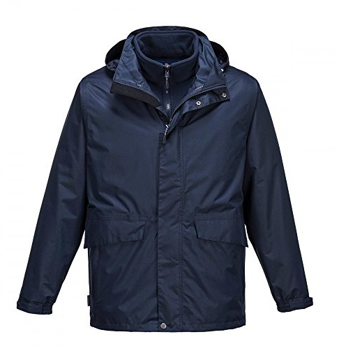Portwest S507 Argo 3-in-1 Jacket Long Sleeve Waterproof Interactive Fleece | Navy, 2X Large, EN 343 Class 3:2, EN 342, Secure Fit, Internal Chest Pocket, Phone Pocket, Two-Way Zip, Breathable Fabric
