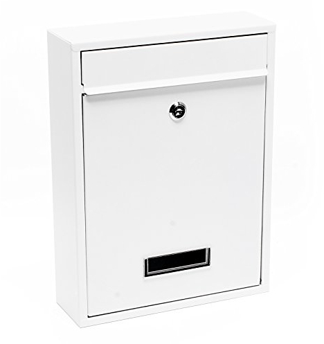 Wiltec Cassetta postale singola V10, verniciatura a polvere bianca, con vetrino portanome