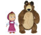 Simba 109301016 - Mascha und der Bär Set, Plüschbär kann stehen und sitzen durch bewegliche Beine, 43cm, Masha Puppe 23cm, ab 3 Jahre