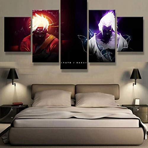 Bild Auf Leinwand Nto Sasuke Giant Fight Sword 5 Teilig Wanddekoration Wand Canvas Die Bilder Kunstdruck 150x80cm