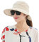 Cappello da sole da donna UPF 50+ Protezione UV Cappello da spiaggia largo a tesa larga Sunbonnet con visiera rimovibile Berretto da sole estivo Berretto per la vacanza di viaggio Camping (bianco)
