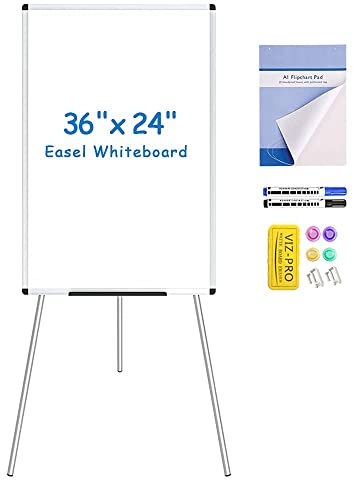 VIZ-PRO Whiteboard/Flipchart-Staffelei aus Melamin, 90 x 60 cm Accessory 36X24 Inches