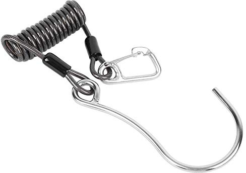 Keenso Tauchen Spiralkabel, Tauchen Edelstahl Spiralkabel mit Edelstahl Karabinerhaken Tauchen Spiralkabel Lanyard Unterwasser Tauchwerkzeug mit Clips Schnellverschluss