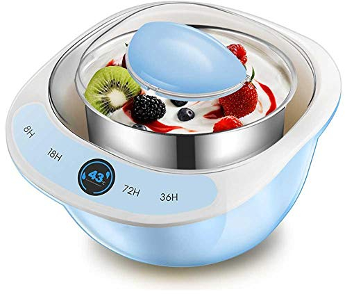 43° Constant Temperature Yogurt Maker + PTC Heated Greek Yogurt Maker, Stainless Steel Inner Container with 4 Glasses (100ml), Dash Yogurt Maker withoutcup