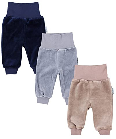 TupTam Pumphose Baby Jungen 3er Pack – Bequeme Baby Hosen Jungen aus Nicki für Herbst und Winter, Farbe: Farbenmix 1, Größe: 74