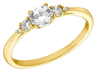 Amor Ring 925 Sterling Silber Damen Ringe, mit Zirkonia synth., Gold, Kommt in Schmuck Geschenk Box, 2035669