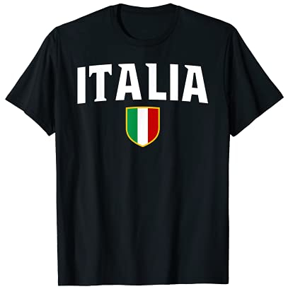 Italia T-Shirt Italien Patriotische Flagge Emblem Wappen T-Shirt