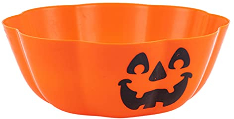 Housoutil Halloween Candy Bowl Large Pumpkin Candy Dish Trick or Treat Baskets Spooky Decoration Props Haunted House Horror Party Bar Table Decor
