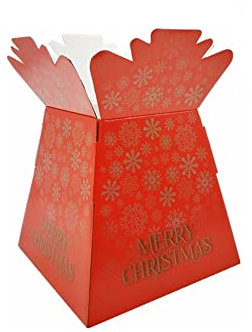 FSUK Christmas Snowflake Design Living Flower Vase Sweet Gift Boxes X Mas Florist Bouquet Supply-Pack 5-Red,902
