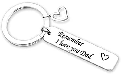 BCughia Schlusselanheger Cool, Schlüsselanhänger Damen Günstig Rostfreier Stahl 45X45Mm Schlüsselanhänge mit Gravur Remember I Love You Dad