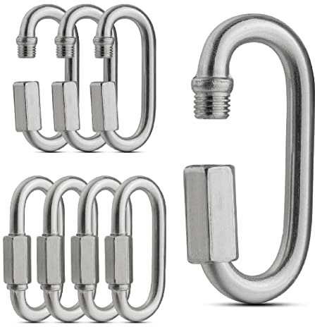 TERF® 5mm Heavy Duty Quick Repair Chain Link Hook Steel 5mm (M5) Quick Repair Chain Hook Use For Swing Set Outdoor Travel Camping Fishing Hiking Hanging and Multi Purpose Use - Pack of 4