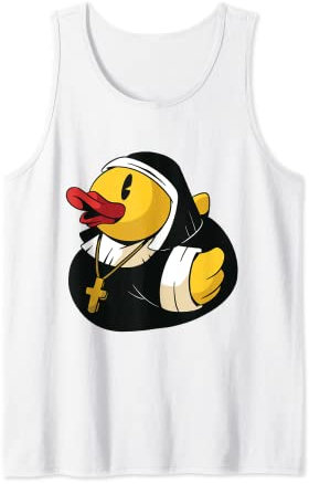 Badeente, Nonne Kloster Humor Christen Gummiente Tank Top
