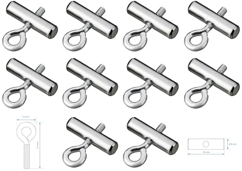 AUTOLIGHT 24 10 x Kederstopper Blockierungskit für Kederschiene Bolzen Endstopper 8-10 mm mit Öse für Wohnwagen Wohnmobil Boot