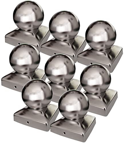 8 x Pfostenkappe Pyramide mit Kugel Edelstahl poliert für 90er Pfosten Pyramidenform Abdeckkappe Pfostenabdeckung von SO-TOOLs®